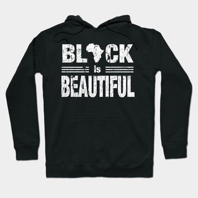 Black is Beautiful Africa Shape Hoodie by blackartmattersshop